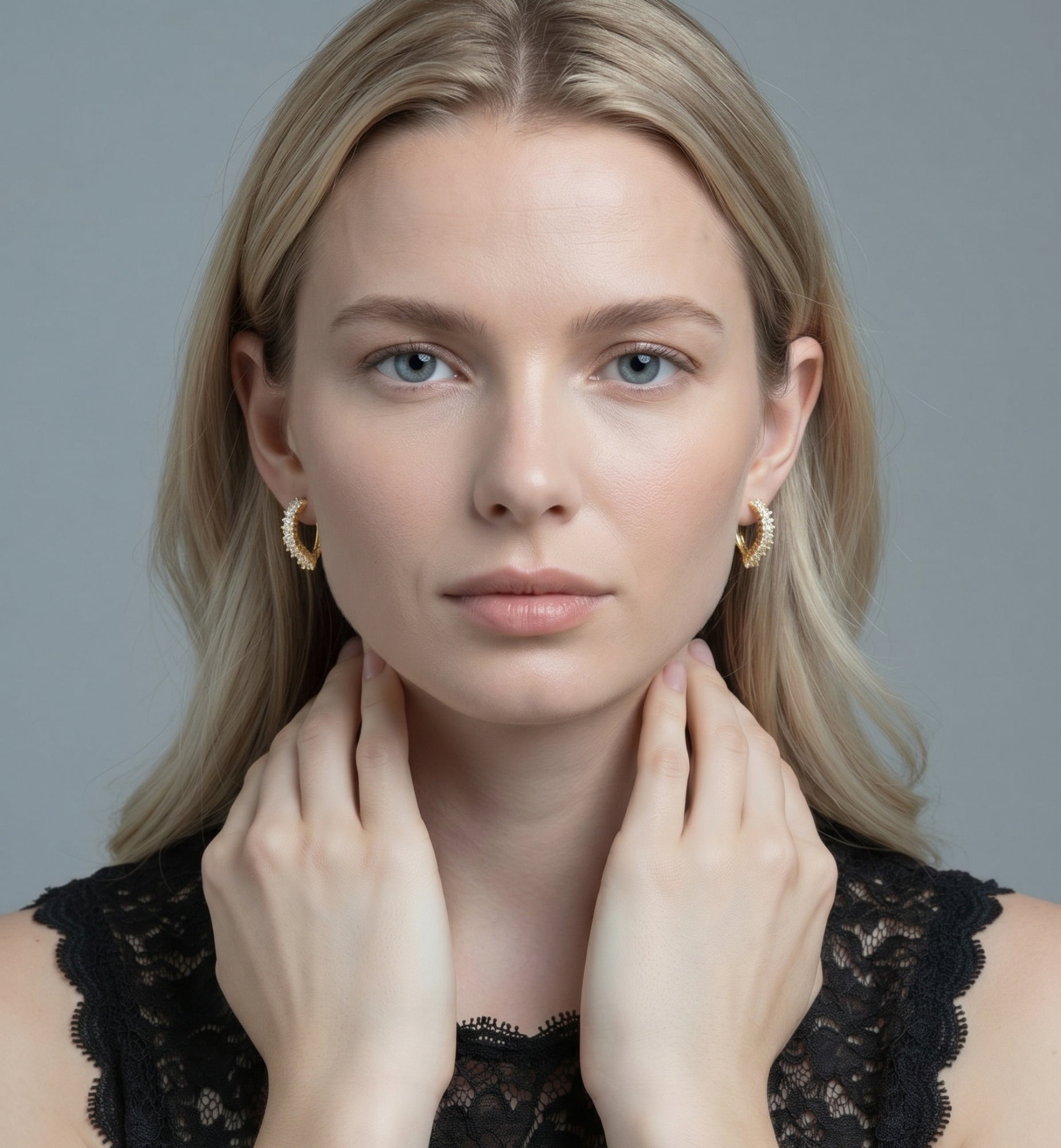 Nami Gold Stone Wave Earrings