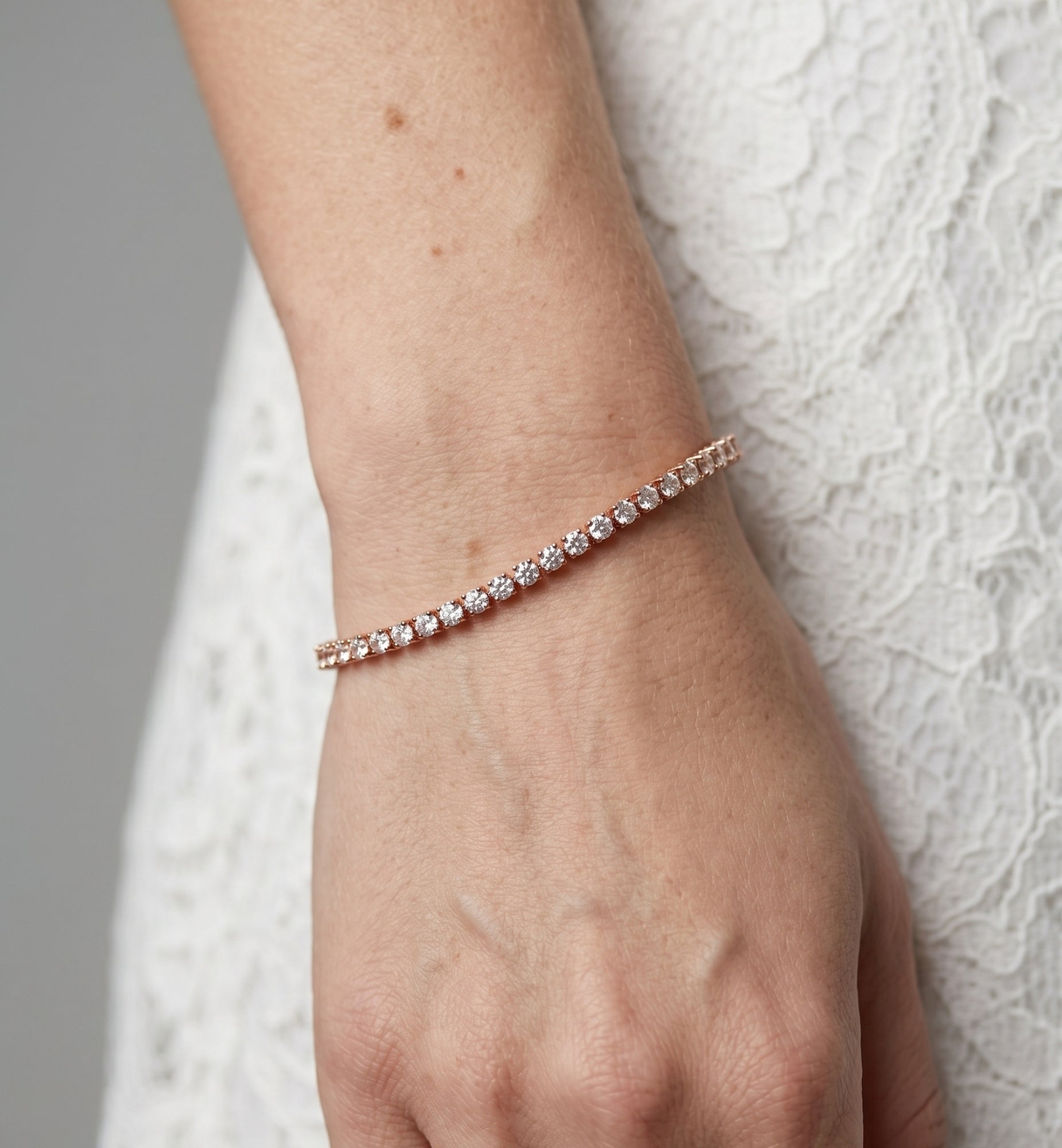 Shikaku Rose Gold Tennis Bracelet