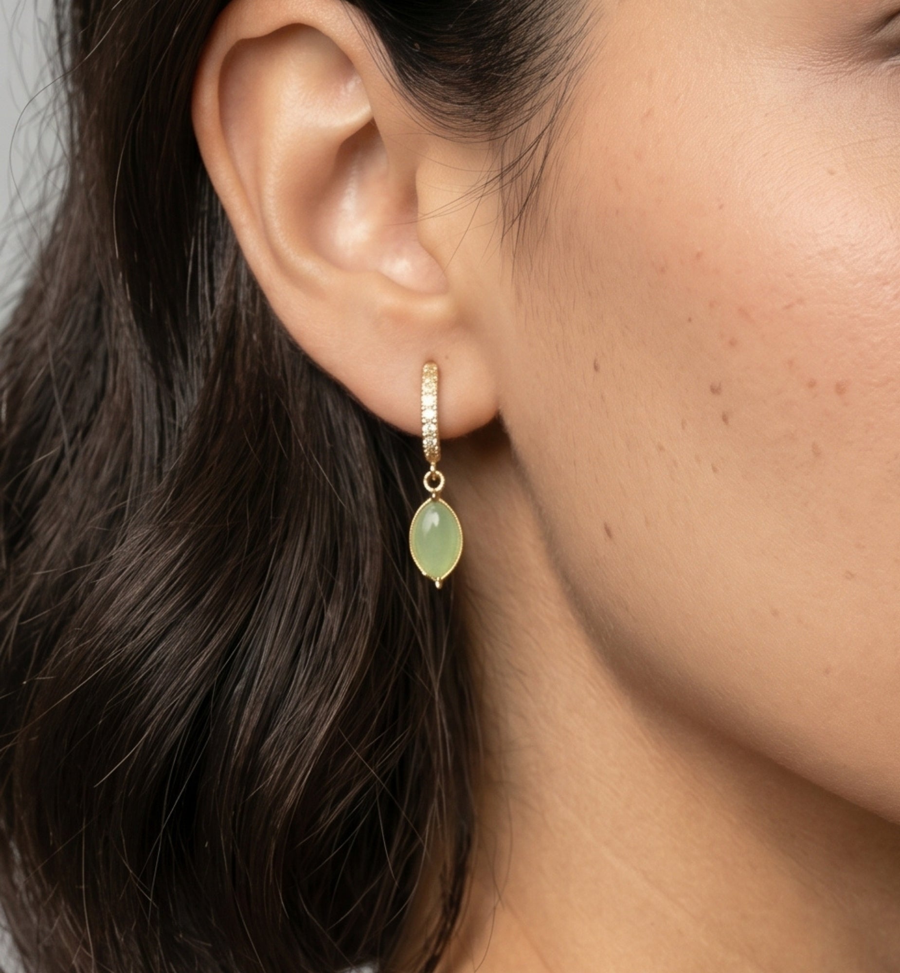 Nekomeishi Green Cats Eye Earrings + Bracelet + Necklace