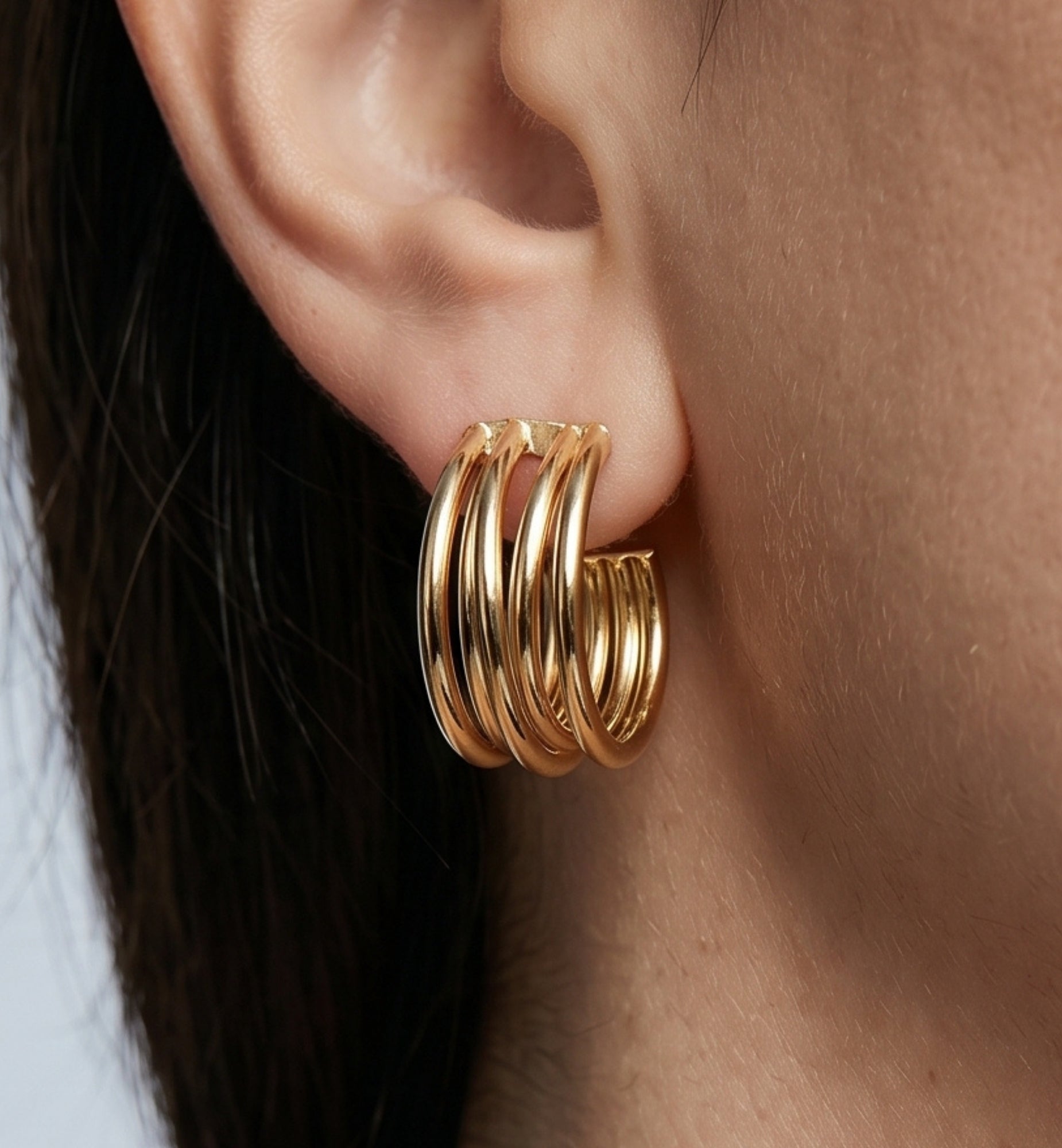 Nami Gold Twist Earrings + Bangle