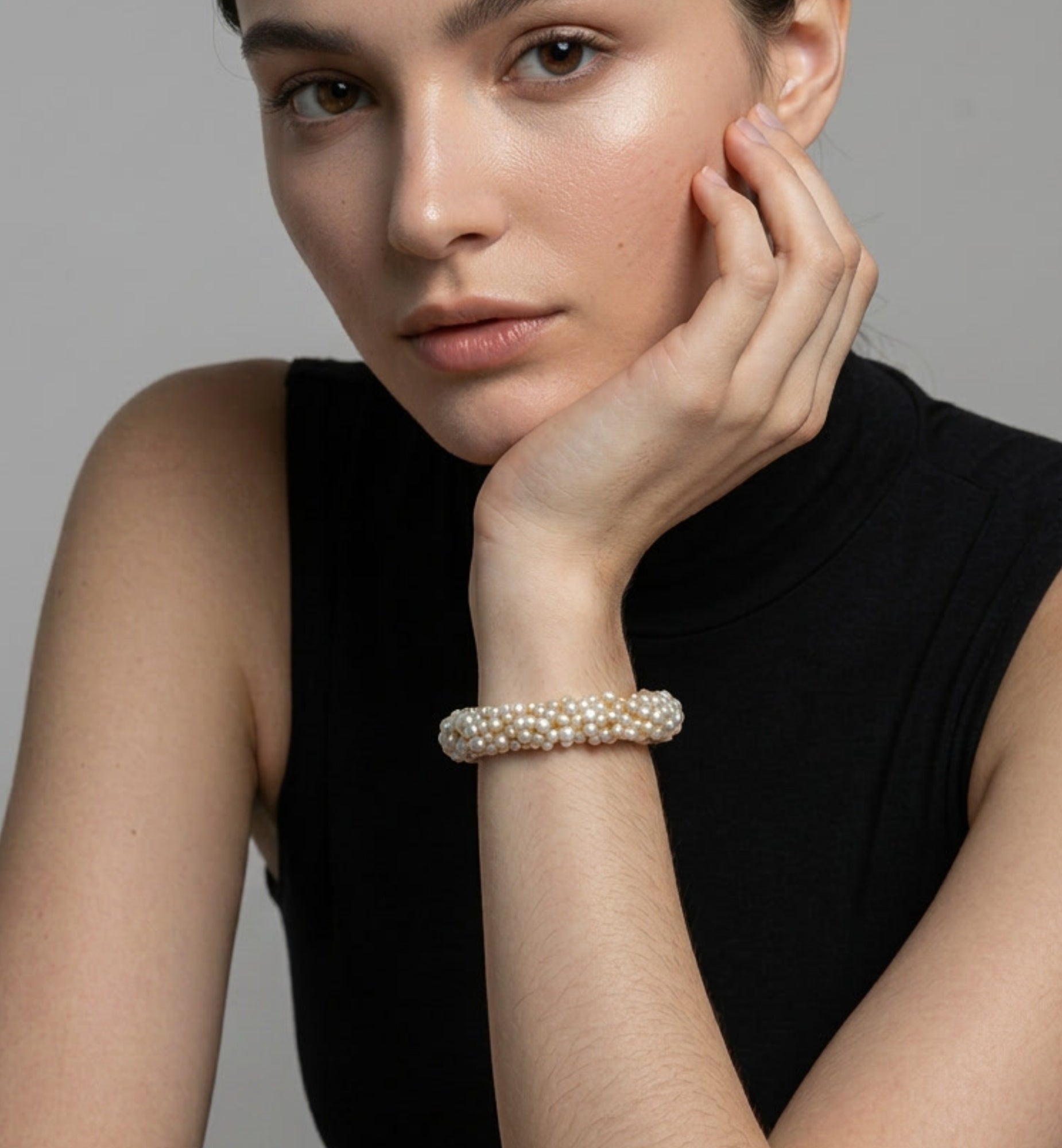 Shinju Gold Chunky Pearl Bangle
