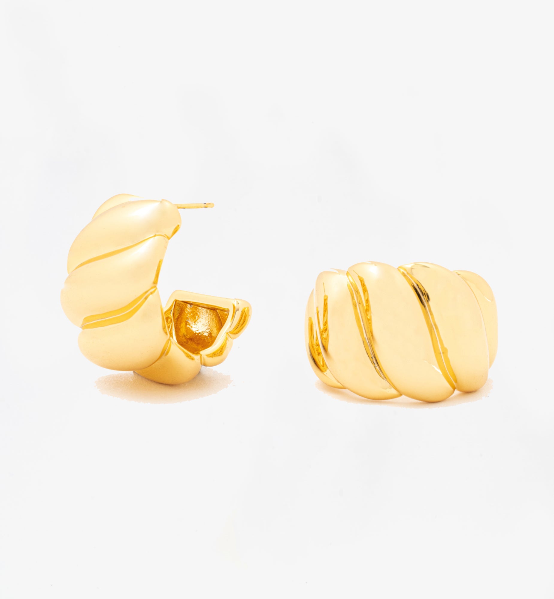 Chunky Gold Wave Earrings by Uchi & Soto Jewellery