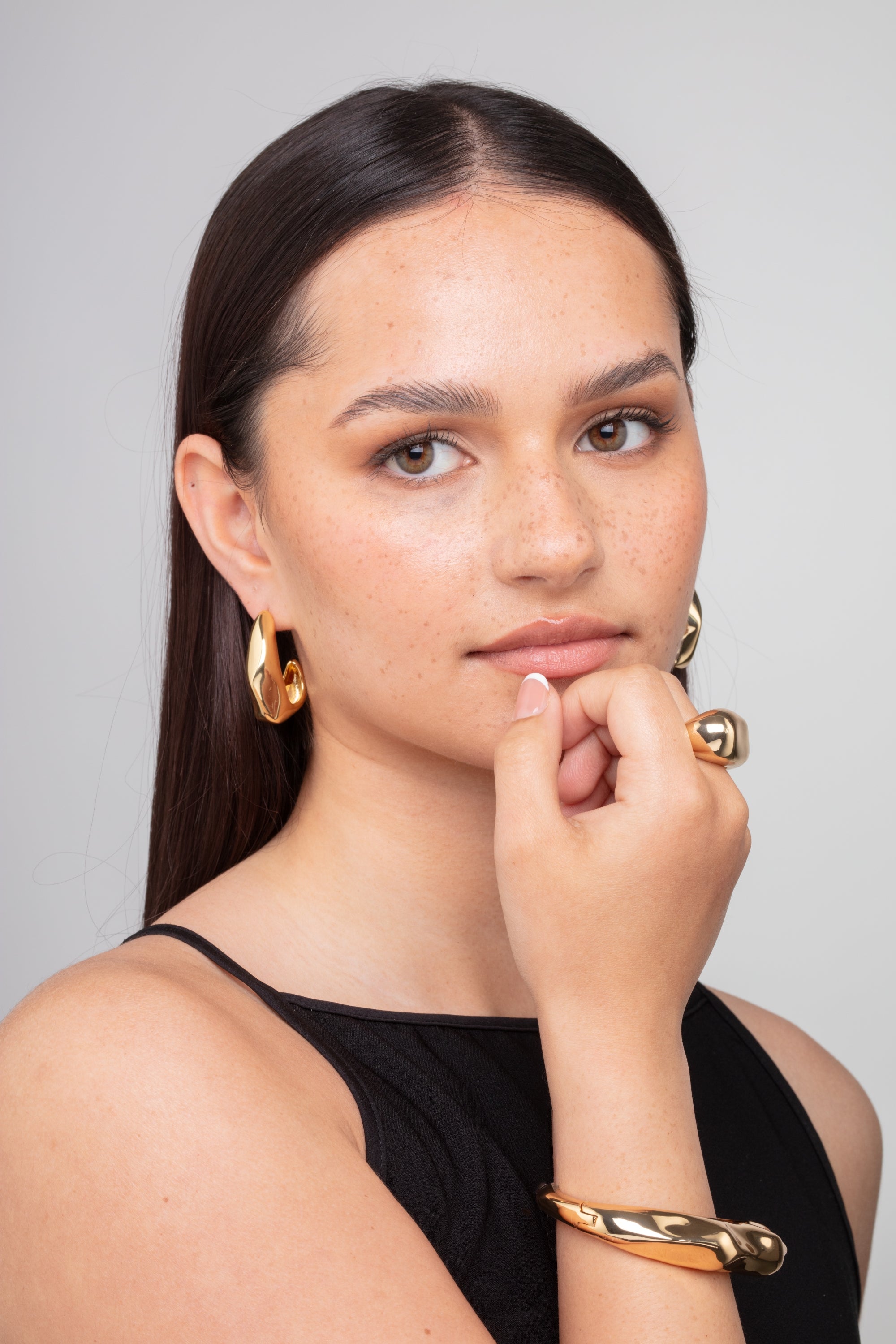 Nami Gold Hammered Earrings
