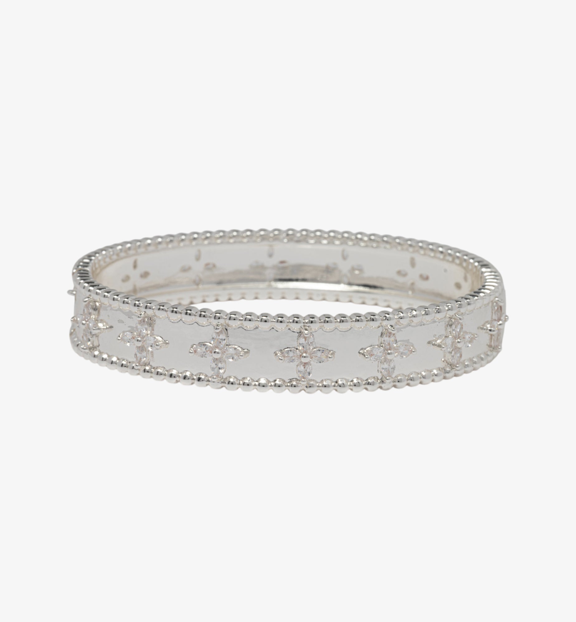 Kinmokusei Silver Bead Floral Bangle  925 Sterling Silver by Uchi & Soto Jewellery