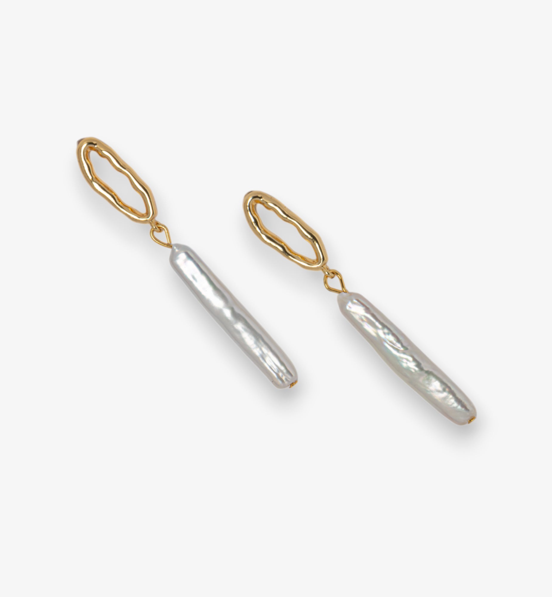 Shinju Gold Pearl Drop Earrings 18K Gold Plated Baroque Pearls  18K Gold Plated by Uchi & Soto Jewellery