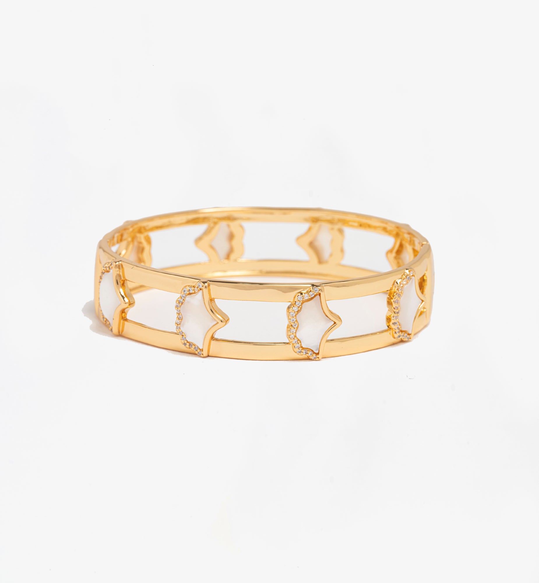 Gingko Gold Shell Bangle  18K Gold Plated by Uchi & Soto Jewellery