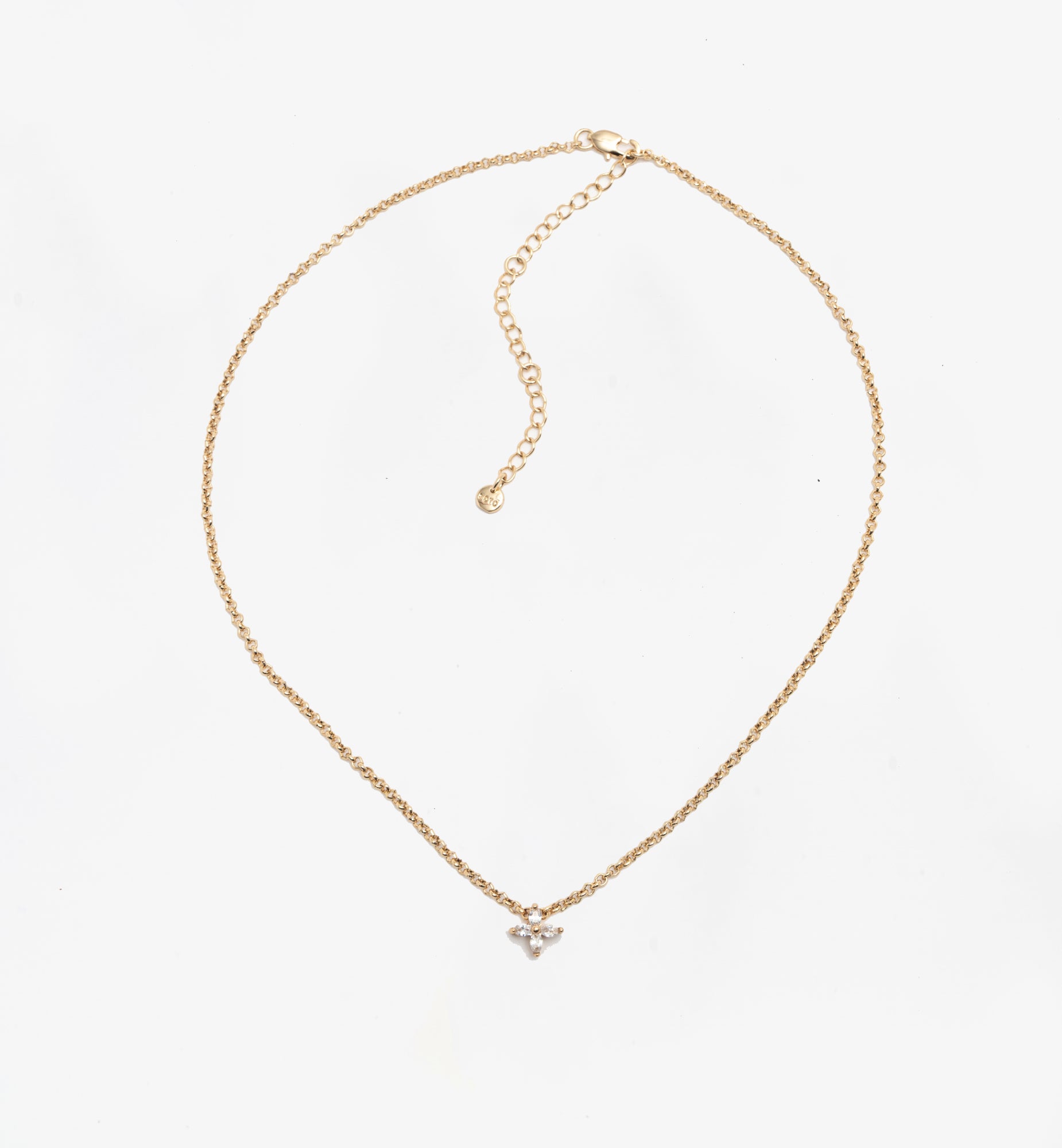 Kinmokusei Gold Floral Pendant Necklace 18K Gold Plated Cz Rhinestones  18K Gold Plated by Uchi & Soto Jewellery