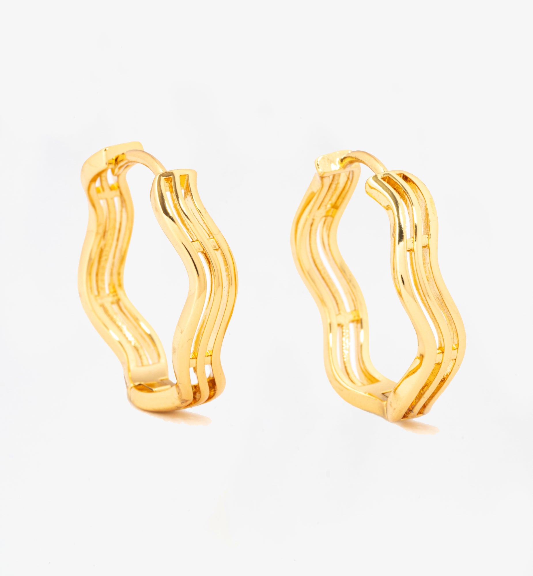 Nami Gold Wave Earrings 18K Gold Plated  18K Gold Plated by Uchi & Soto Jewellery