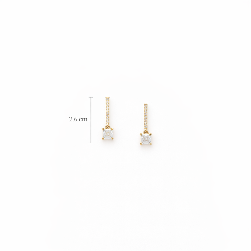 Shikaku Gold Drop Stone Earrings