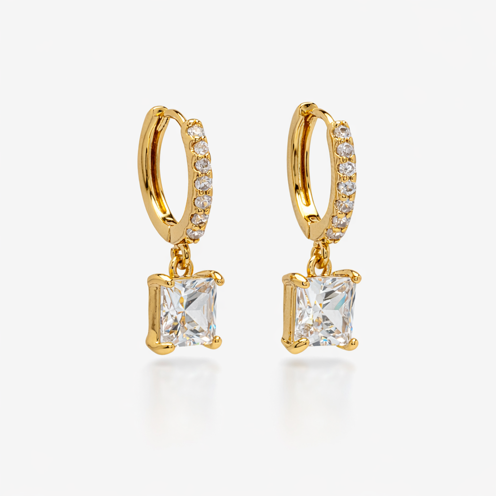 Shikaku Gold Stone Earrings + Necklace