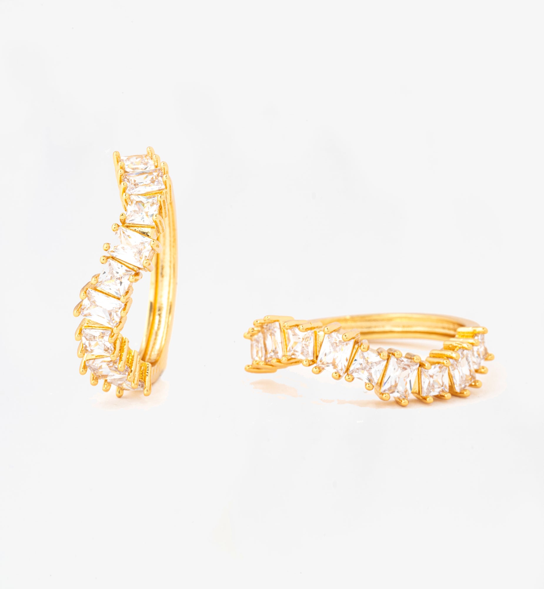 Nami Gold Stone Wave Earrings  18K Gold Plated by Uchi & Soto Jewellery