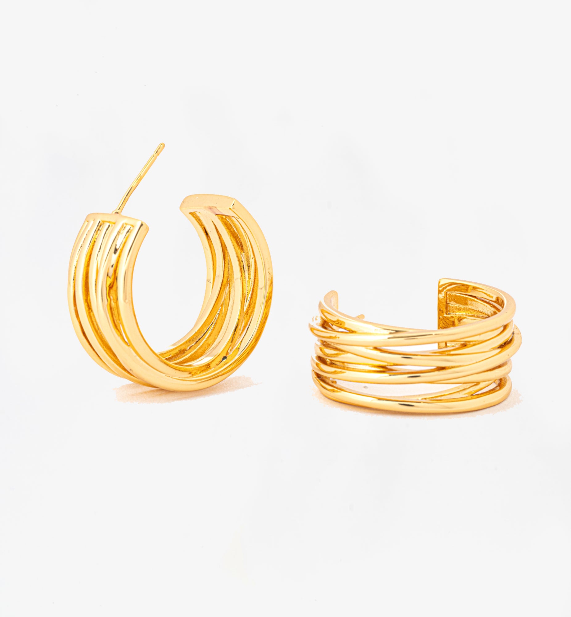 Nami Gold Twist Earrings 18K Gold Plated  18K Gold Plated by Uchi & Soto Jewellery