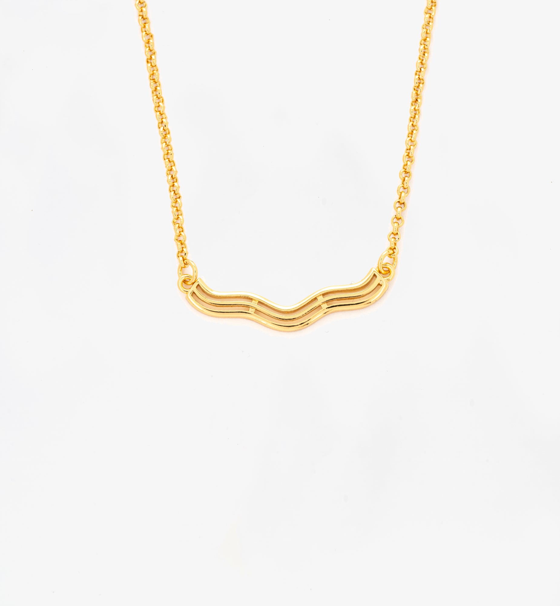 Nami Gold Wave Necklace 18K Gold Plated  18K Gold Plated by Uchi & Soto Jewellery