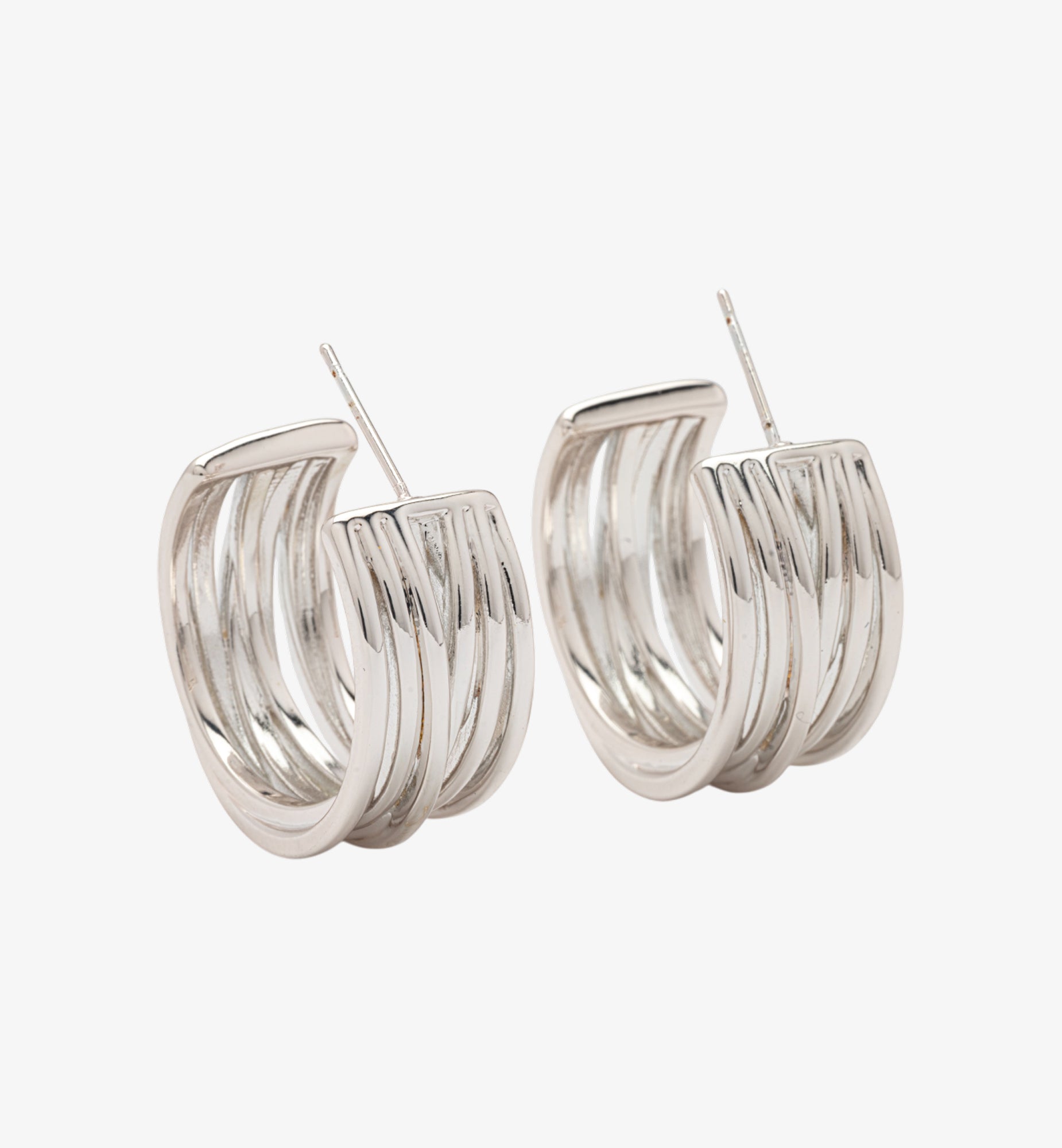 Nami Silver Twist Earrings  925 Sterling Silver by Uchi & Soto Jewellery