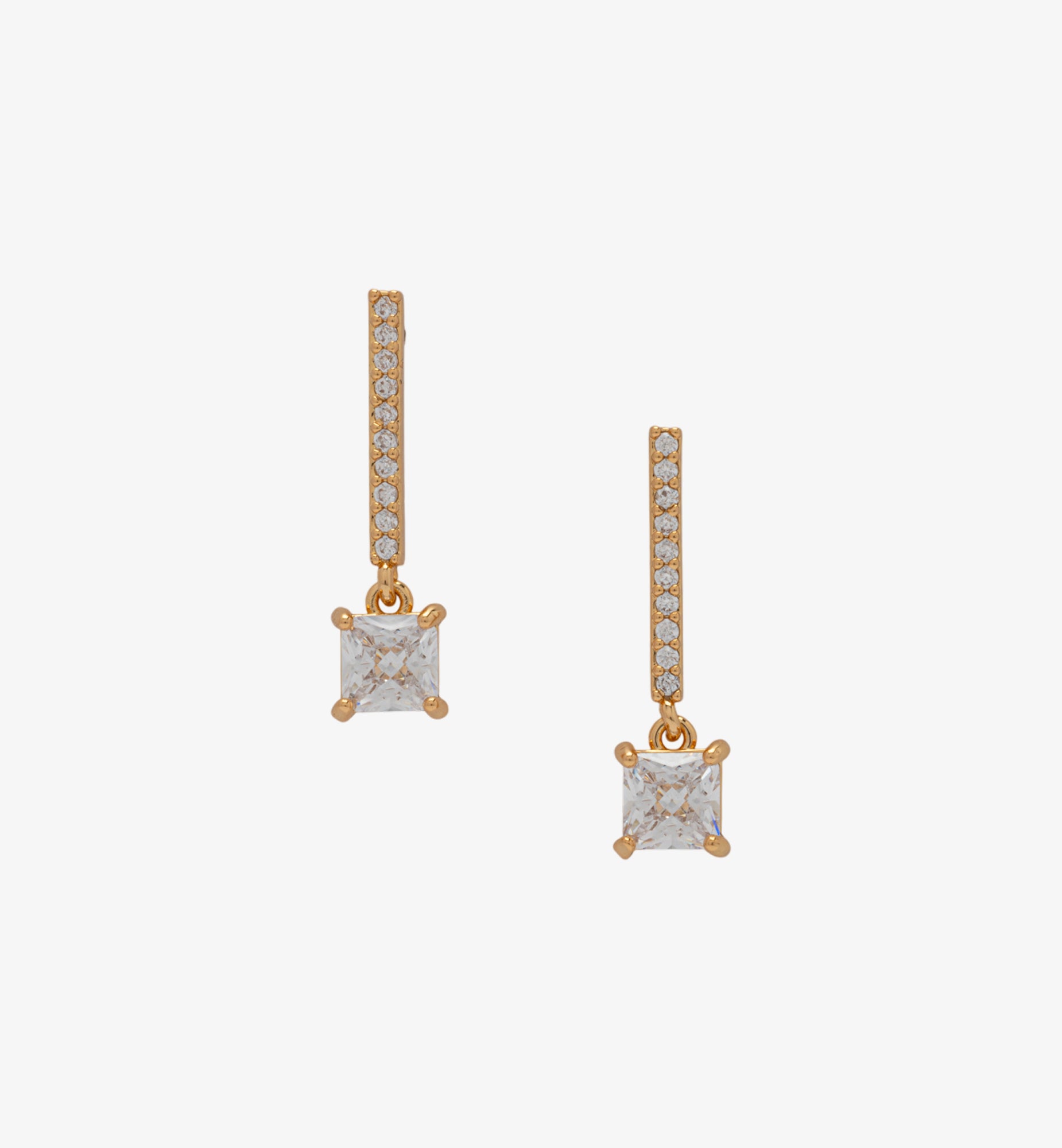 Shikaku Gold Drop Stone Earrings  18K Gold Plated by Uchi & Soto Jewellery