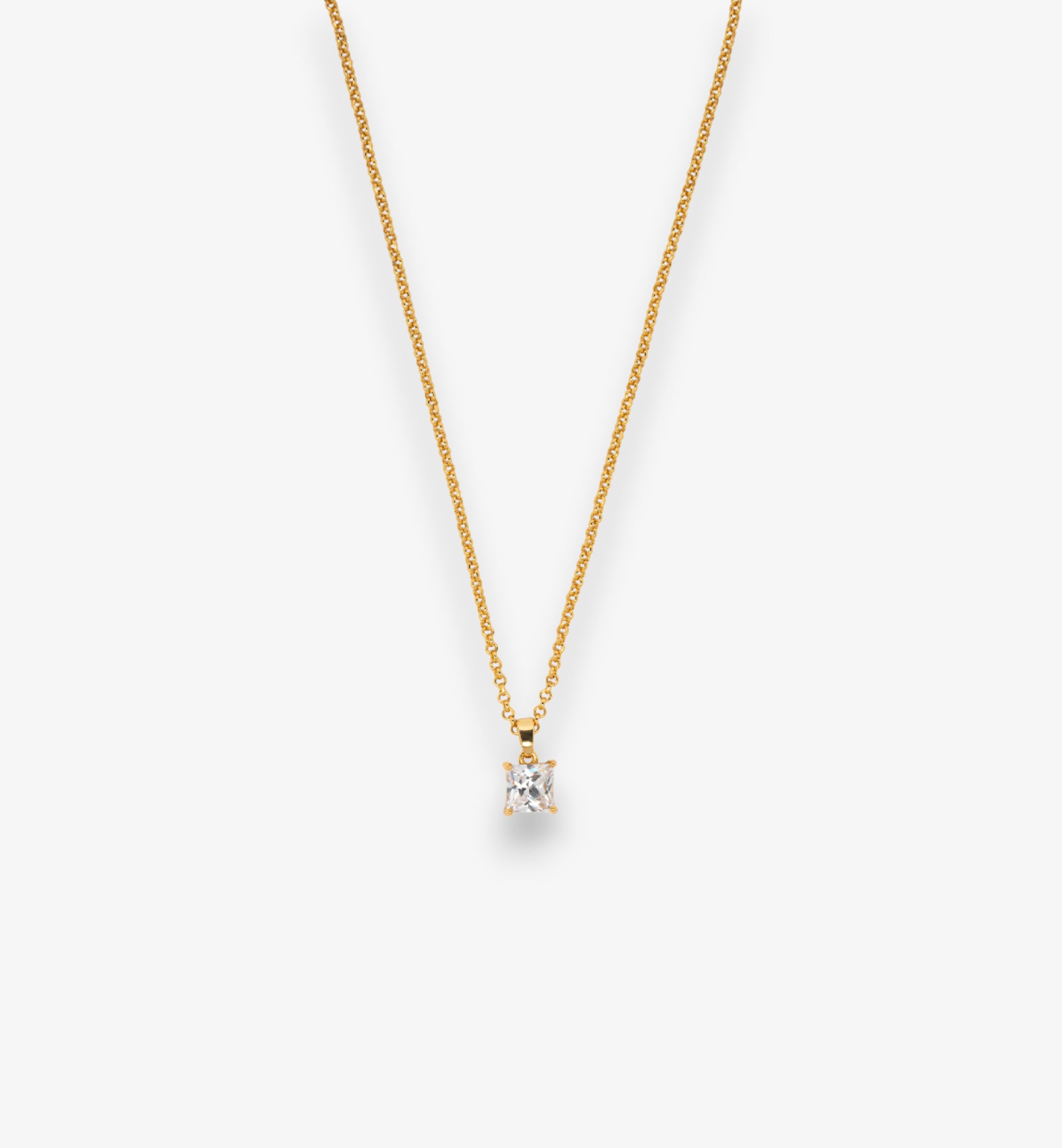 Shikaku Gold Stone Pendant Necklace 18K Gold Plated by Uchi & Soto Jewellery