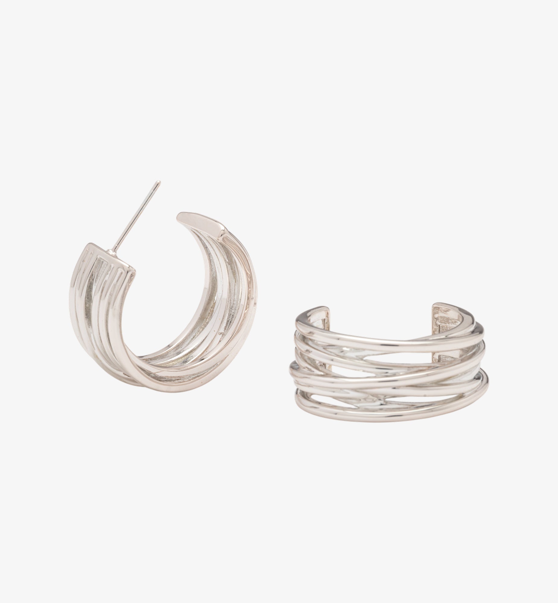 Nami Silver Twist Earrings 925 Silver Plated  925 Sterling Silver by Uchi & Soto Jewellery