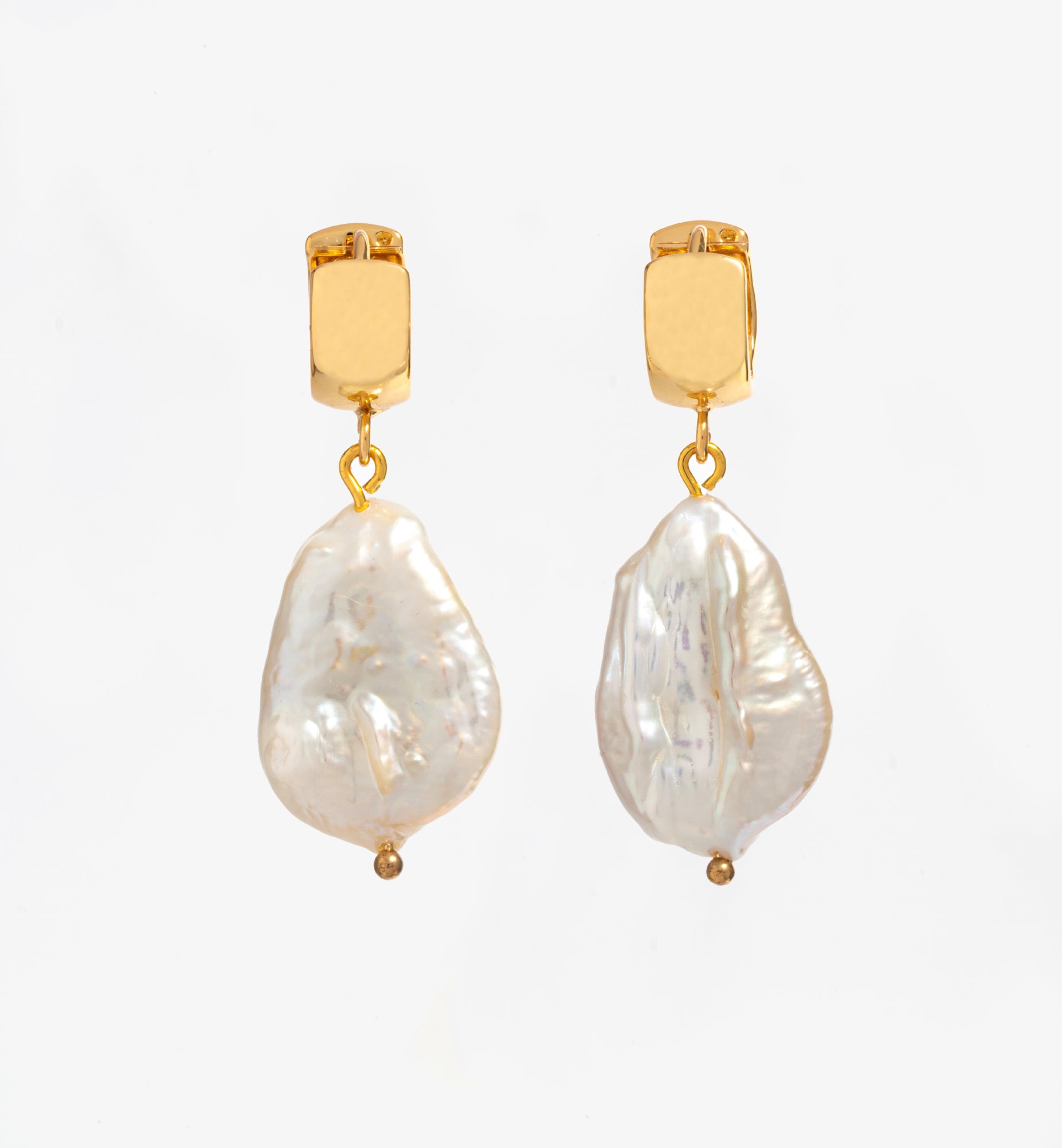 Shinju Gold Baroque Pearl Earrings