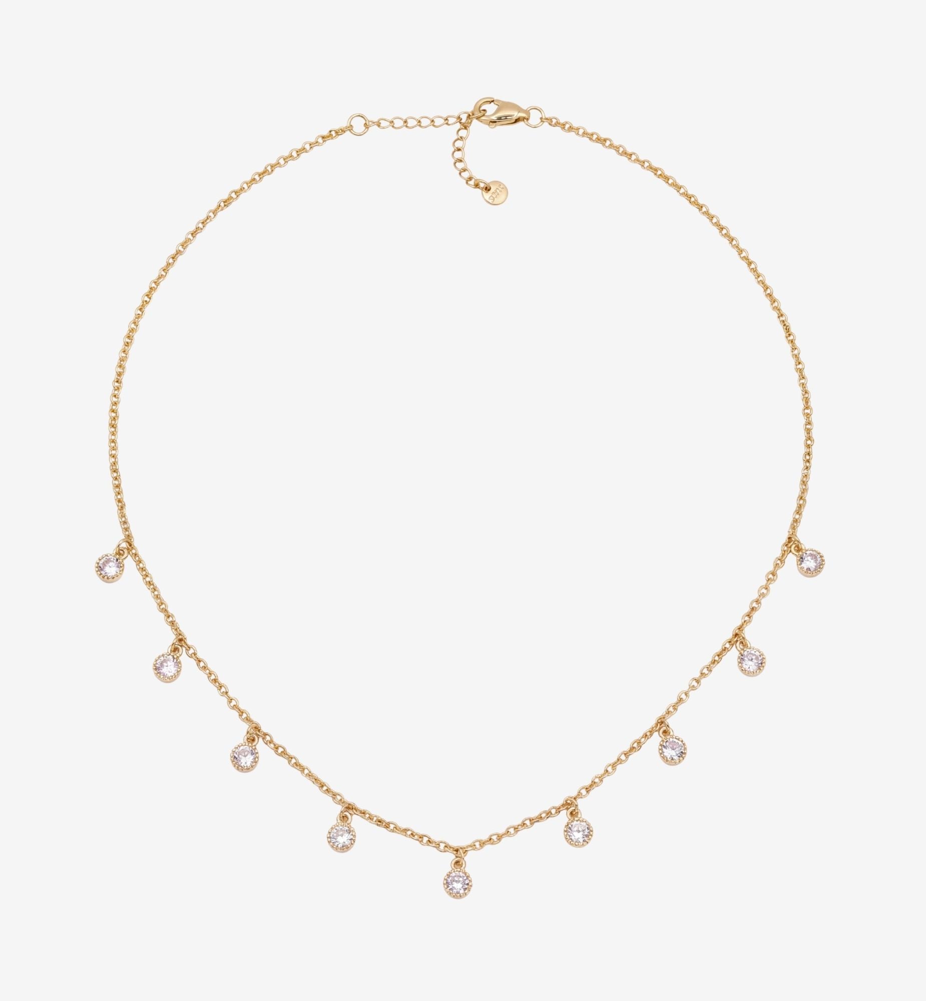 Enso Gold Circle Stone Necklace