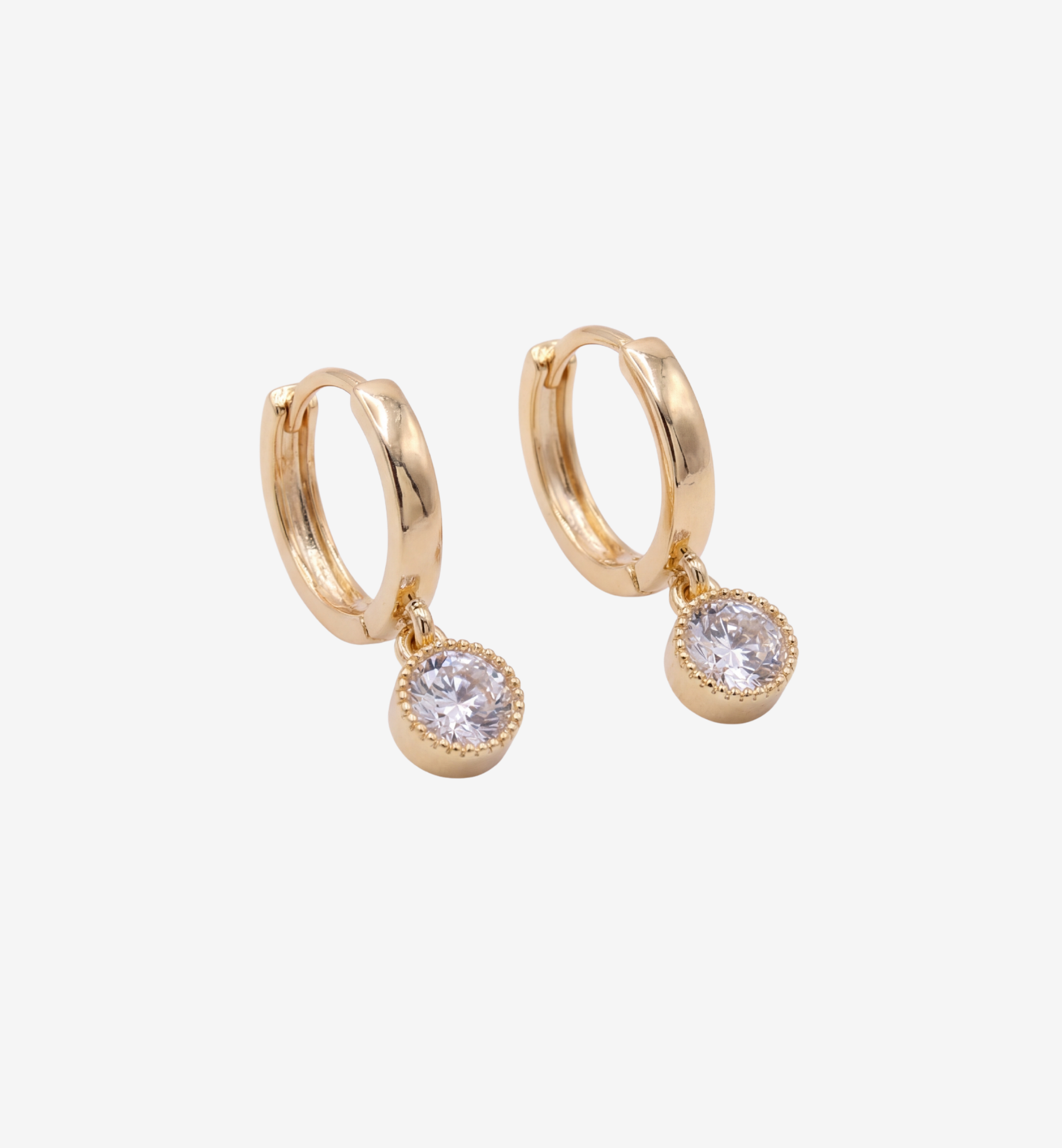 Enso Gold Circle Drop Hoop Earrings
