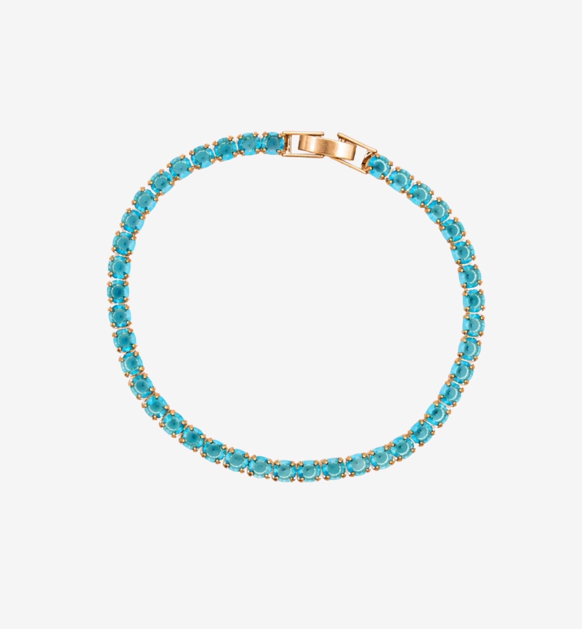 Shikaku Blue and Gold Tennis Bracelet