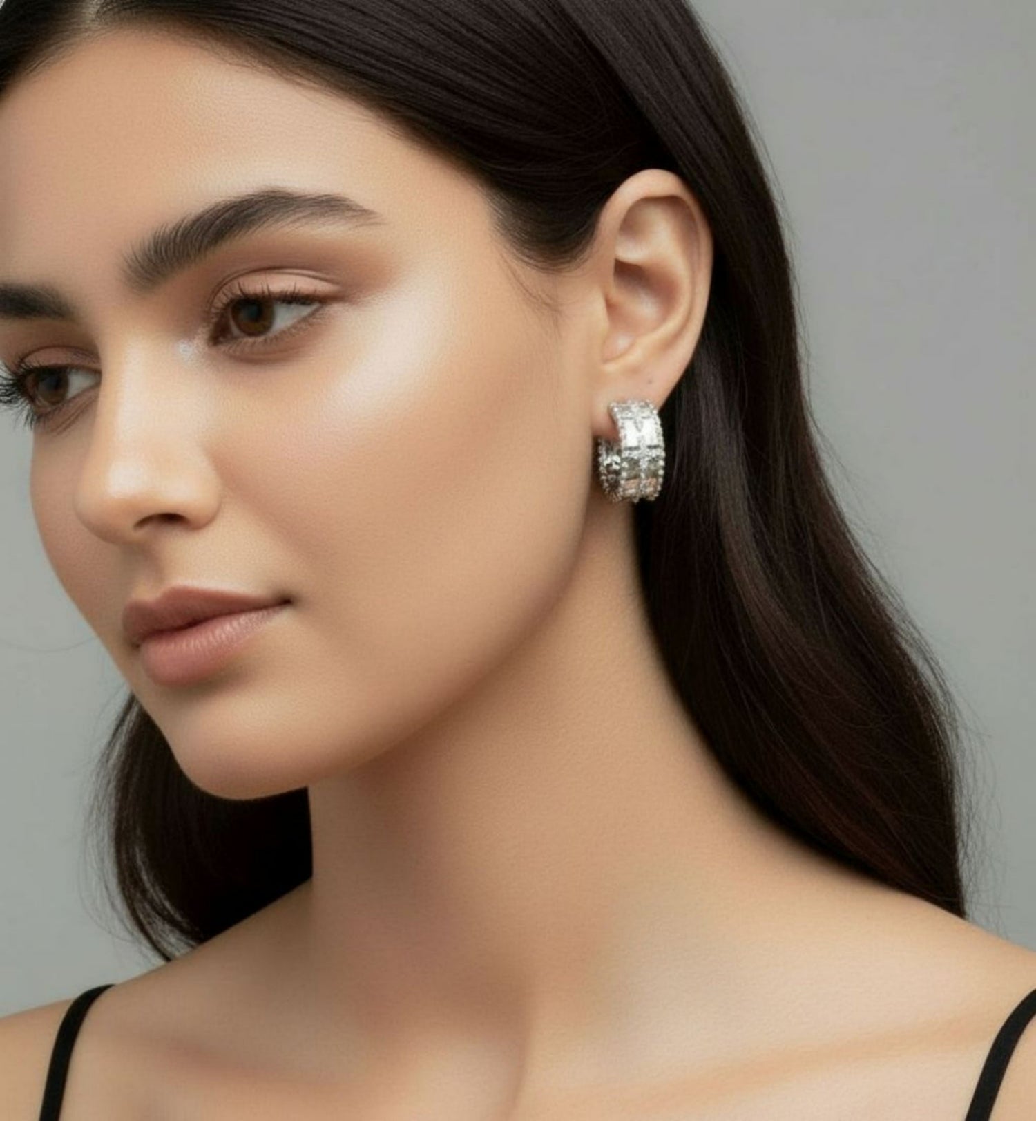 Kinmokusei Silver Bead Floral Earrings