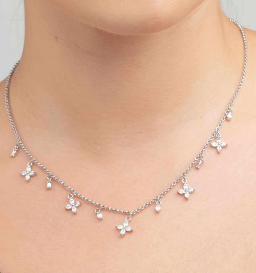 Kinmokusei Silver Floral Necklace
