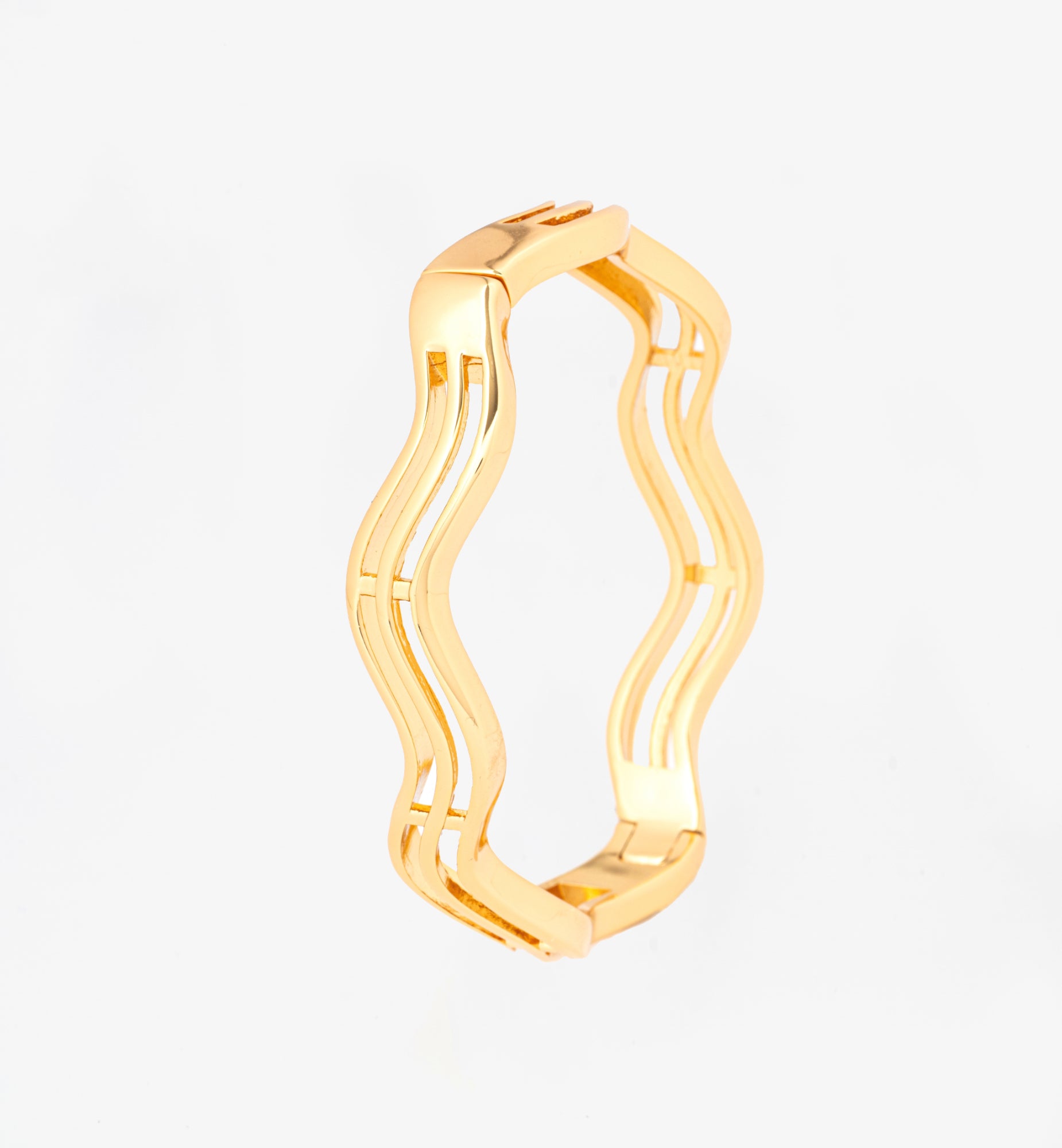 Nami Gold Wave Bangle 18K Gold Plated Wave  18K Gold Plated by Uchi & Soto Jewellery