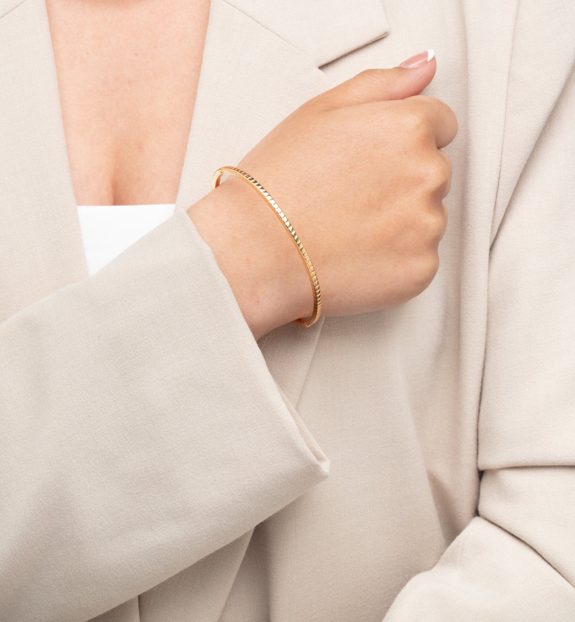 Shikaku Gold Bangle 18K Gold Plated  18K Gold Plated by Uchi & Soto Jewellery