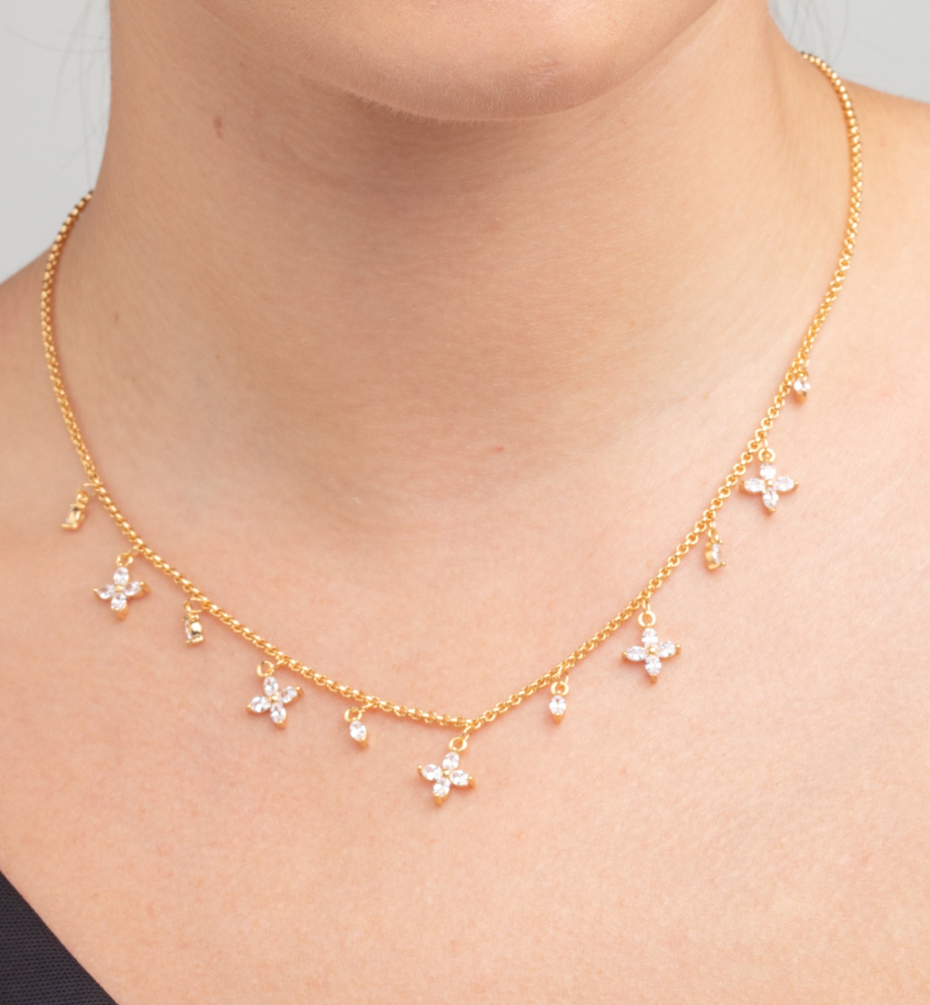 Kinmokusei Gold Floral Necklace + Bangle + Earrings