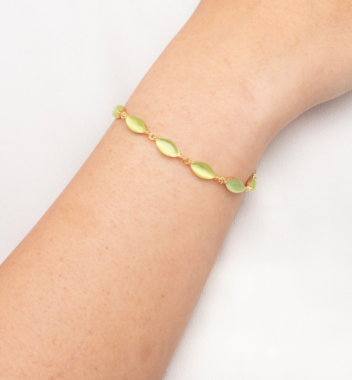 Nekomeishi Green Cats Eye Earrings + Bracelet + Necklace