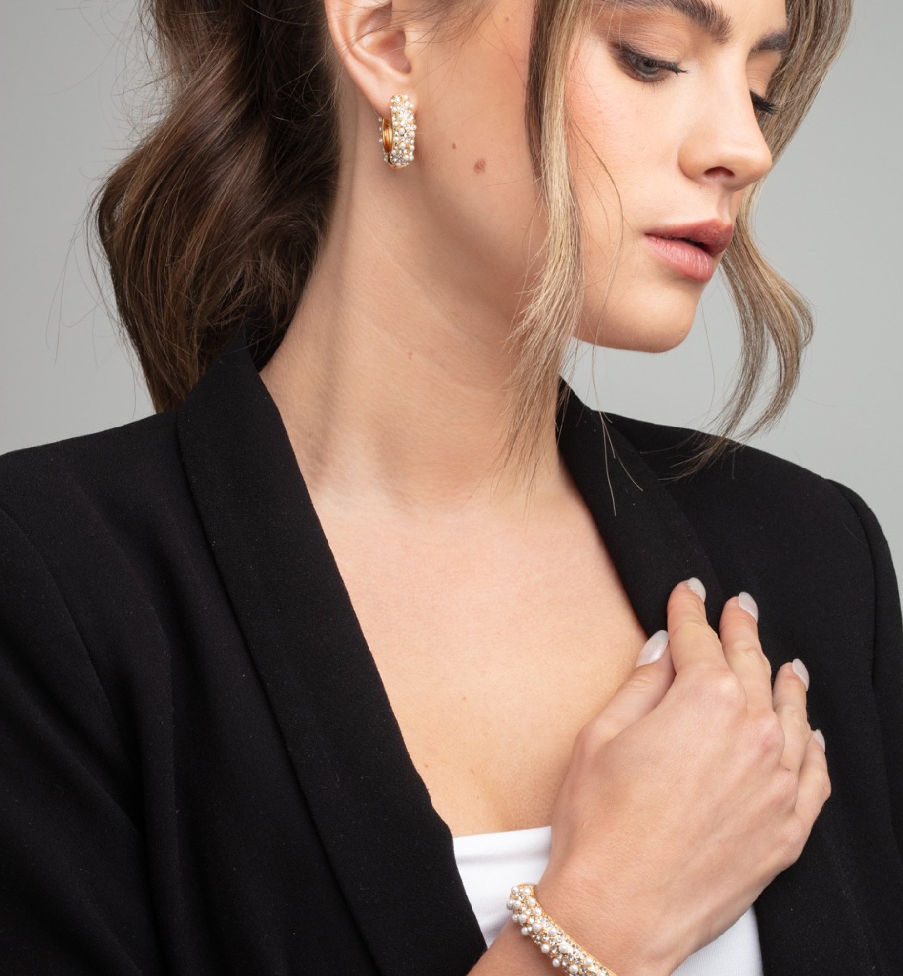 Shinju Gold Pearl Earrings 18K Gold Plated  18K Gold Plated by Uchi & Soto Jewellery